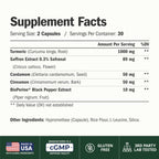 Vimerson Health Saffron and Turmeric supplement supplement facts label showing ingredients and dosage
