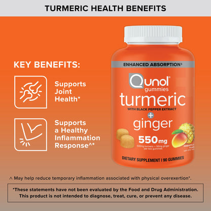 Chewable vegan joint health gummies with black pepper extract for enhanced curcumin absorption