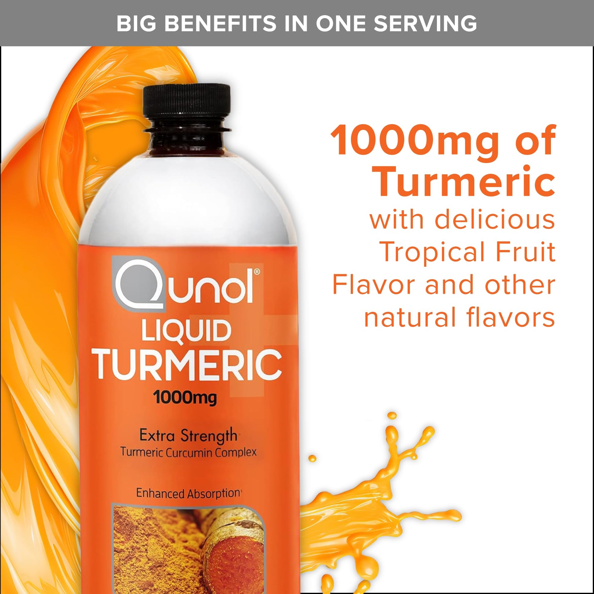 Close up of liquid turmeric curcumin nutritional information panel with ninety five percent curcuminoids standard.