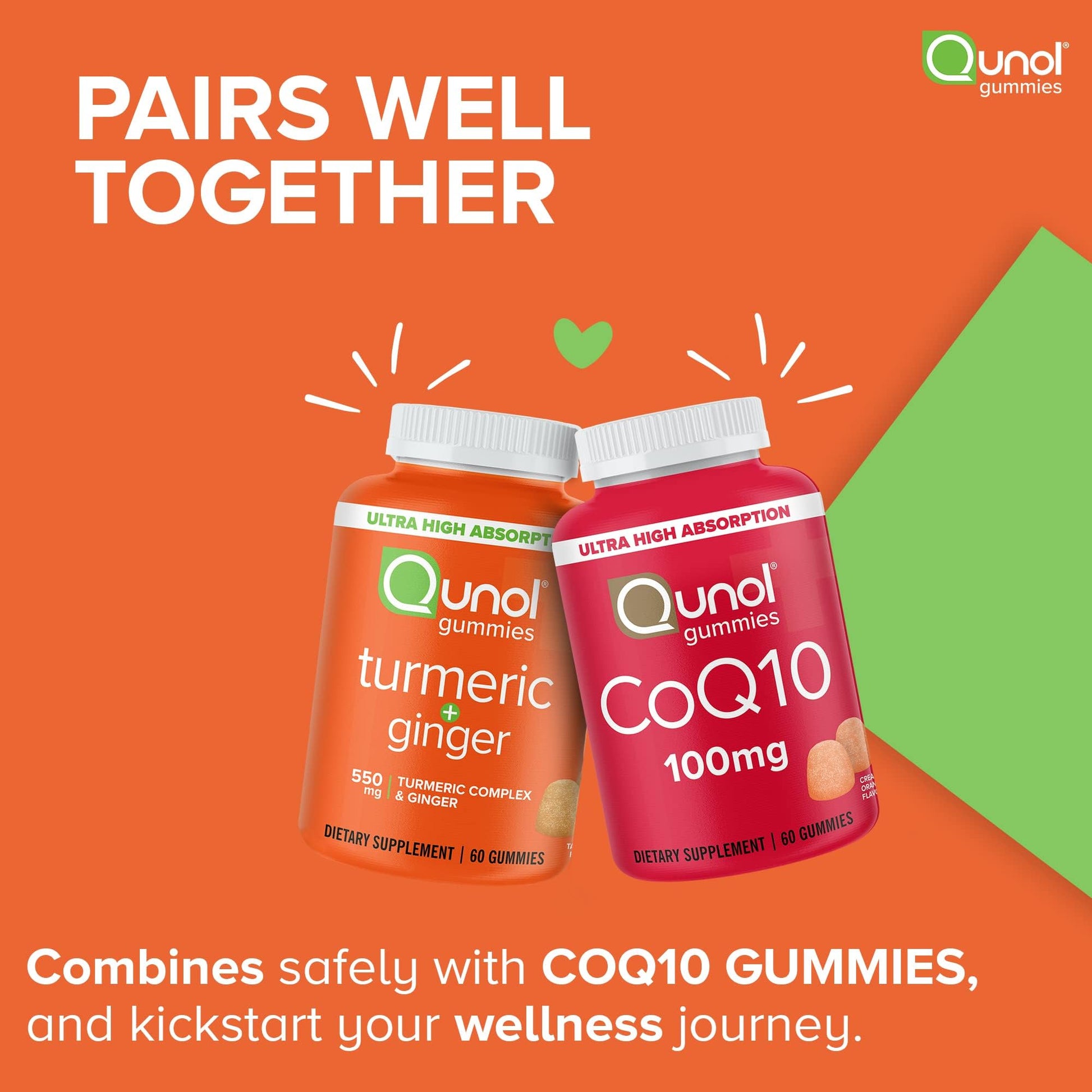 Gluten free and gelatin free certification seals on the back of Qunol turmeric bottle