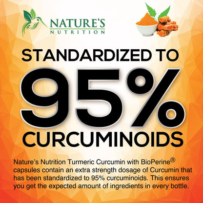 Vegan capsules of Nature's Nutrition Turmeric Curcumin with BioPerine