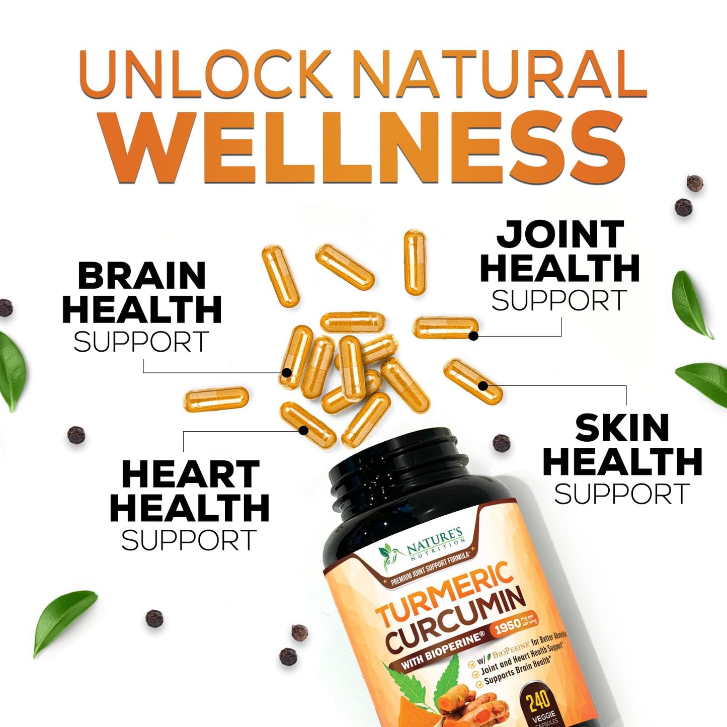 Close up view of authentic Nature's Nutrition wellness supplements bottle