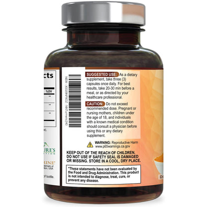 Nature's Nutrition herbal antioxidant turmeric veggie capsules packaging