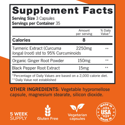 Qunol turmeric curcumin 2400 milligrams dietary supplement nutritional information panel