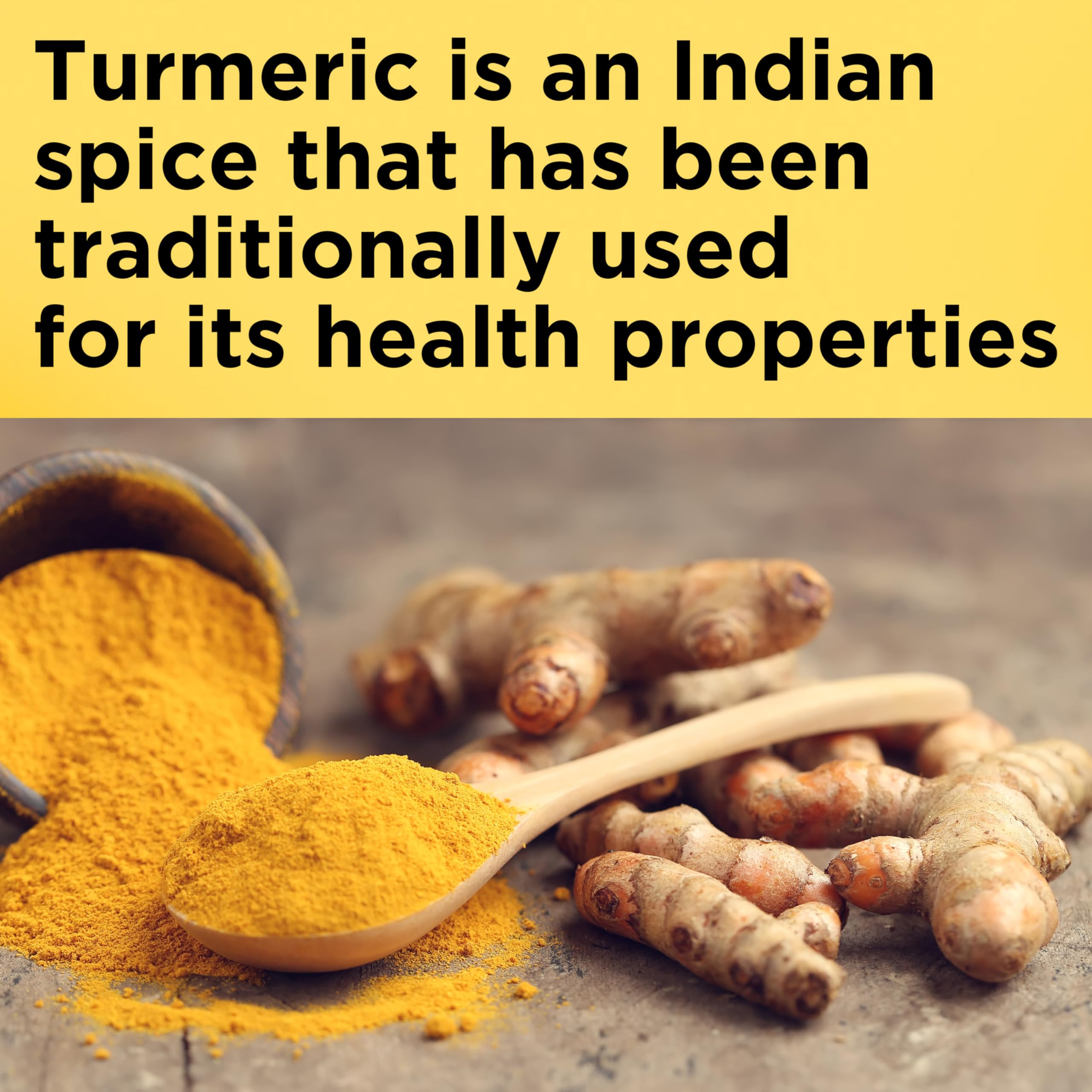 Standardized turmeric extract dietary supplement capsules container displaying USP verification seal