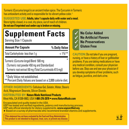 Pharmacist recommended turmeric root extract supplement for neutralizing harmful free radicals