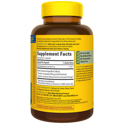 Pure curcuminoid herbal health supplement packaging clean formula with no artificial colors