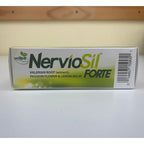 NervioSil Forte herbal dietary supplement container showing ingredients and label details