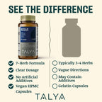 Authentic Talya Bitkisel Relax stress relief supplement bottle placed upright for daily anxiety control.