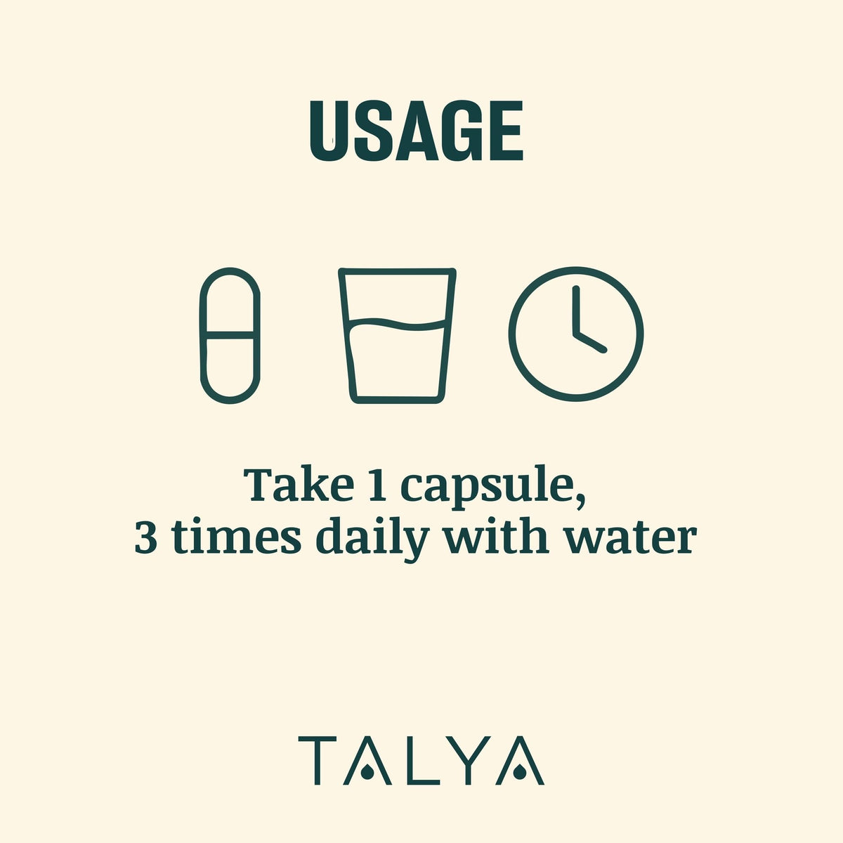 Close up of the nutritional facts and botanical blend information on the Talya Relax sleep support packaging.