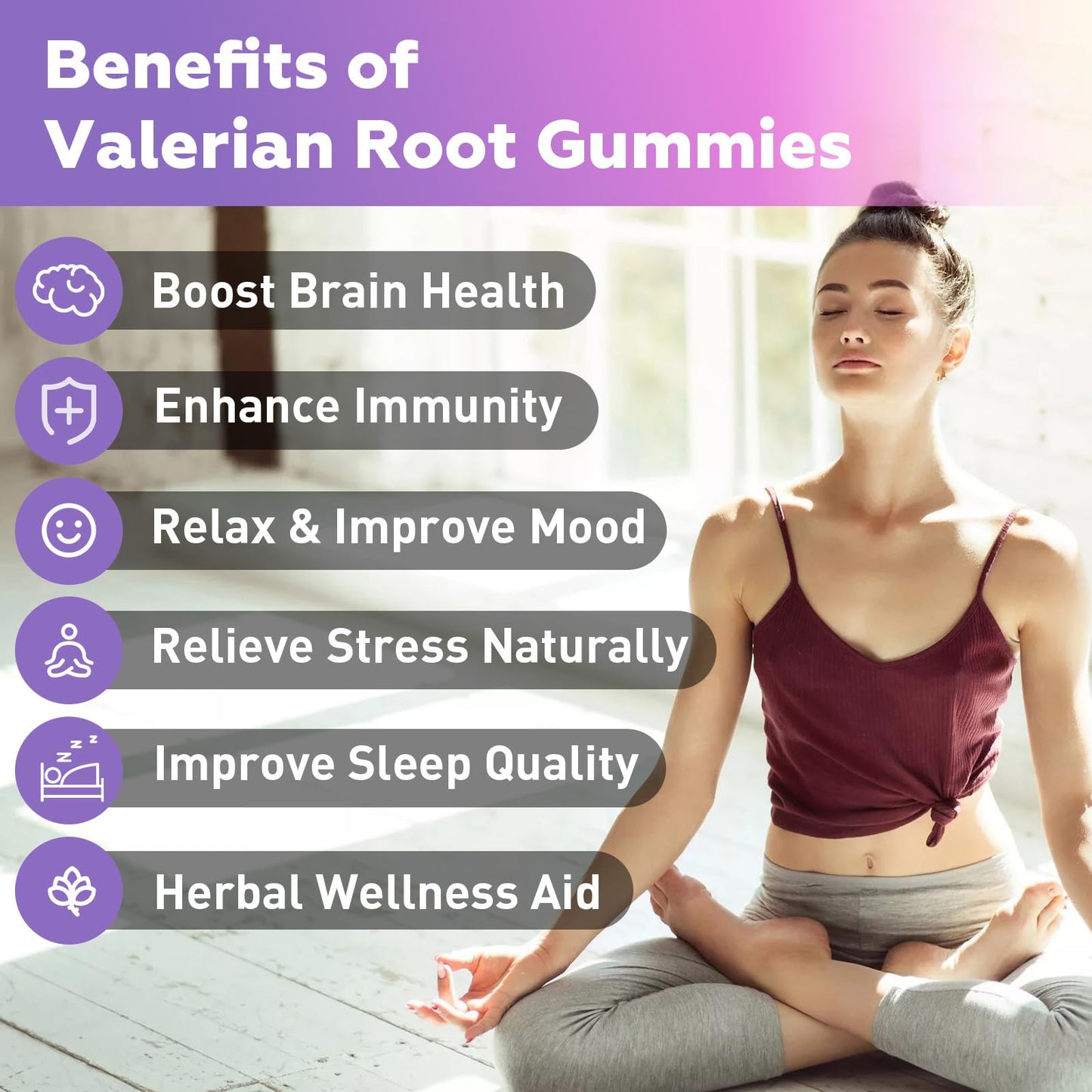 Flyrocer Valerian Root Gummies 2 pack supplement bottles in raspberry flavor.