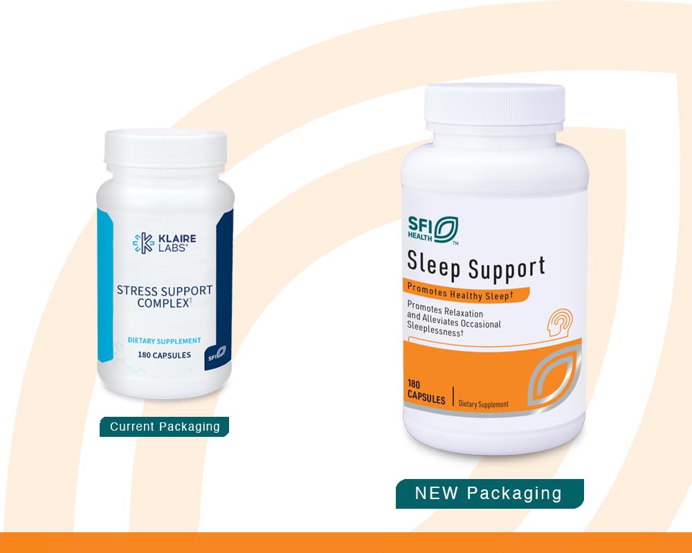 SFI Health Stress Support Complex side label showcasing supplement ingredients and dosage.