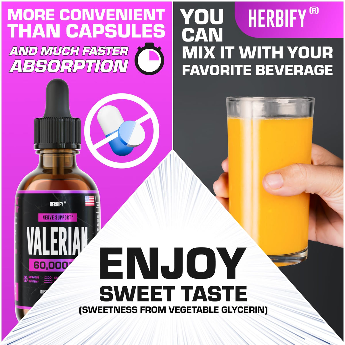 Herbify authentic United States imported wellness tincture box and bottle set