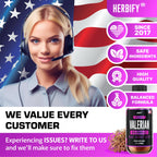 Herbify premium valerian root liquid formula bottle placed on a clean surface