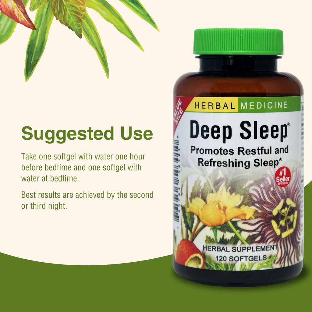Herbs Etc Deep Sleep holistic rest supplement bottles imported directly from the United States.