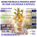 Herbpy 100 vegan capsules bottle showing 5in1 stress relief herbal blend