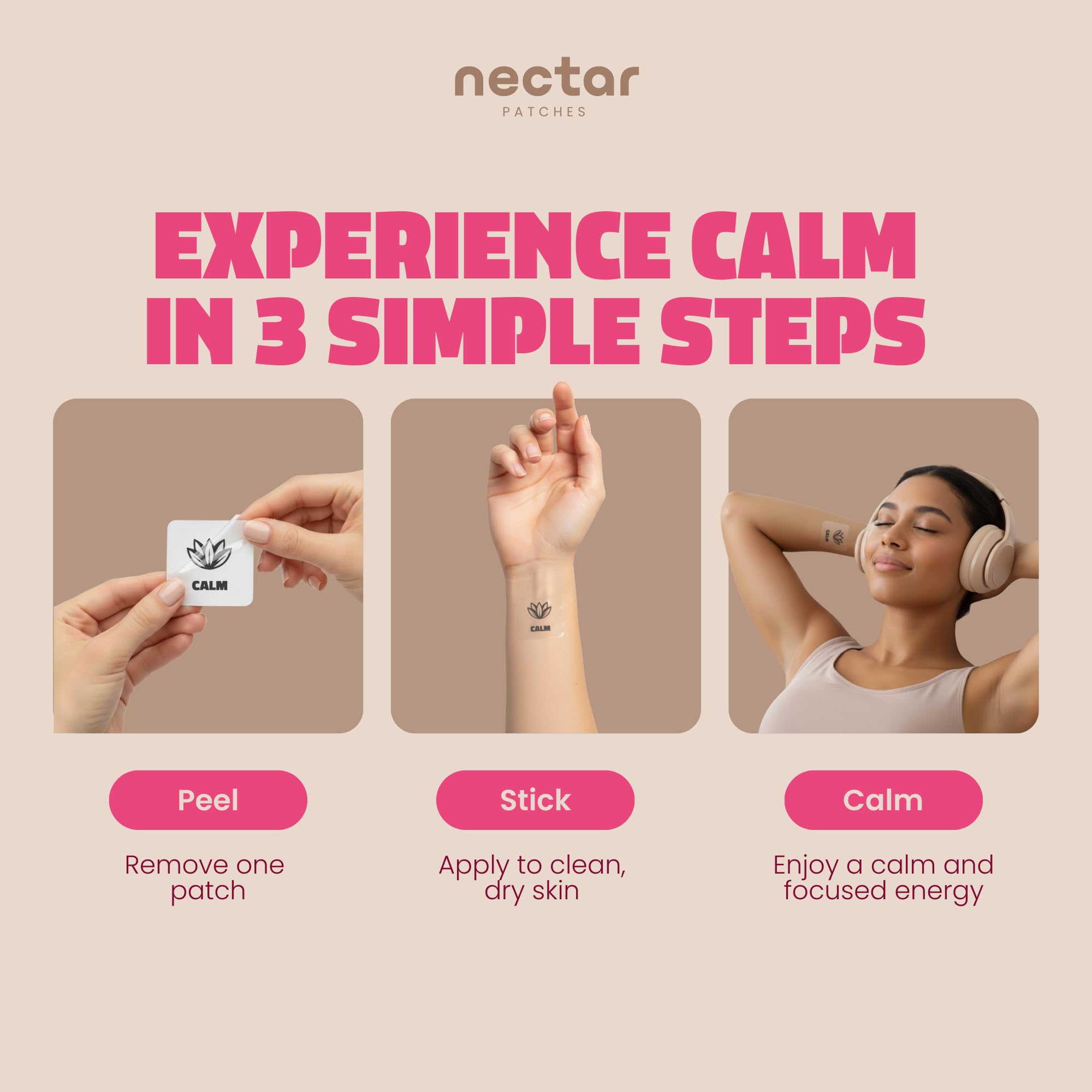 Nectar Patches Calm 10 Pack showing the wearable transdermal patch design