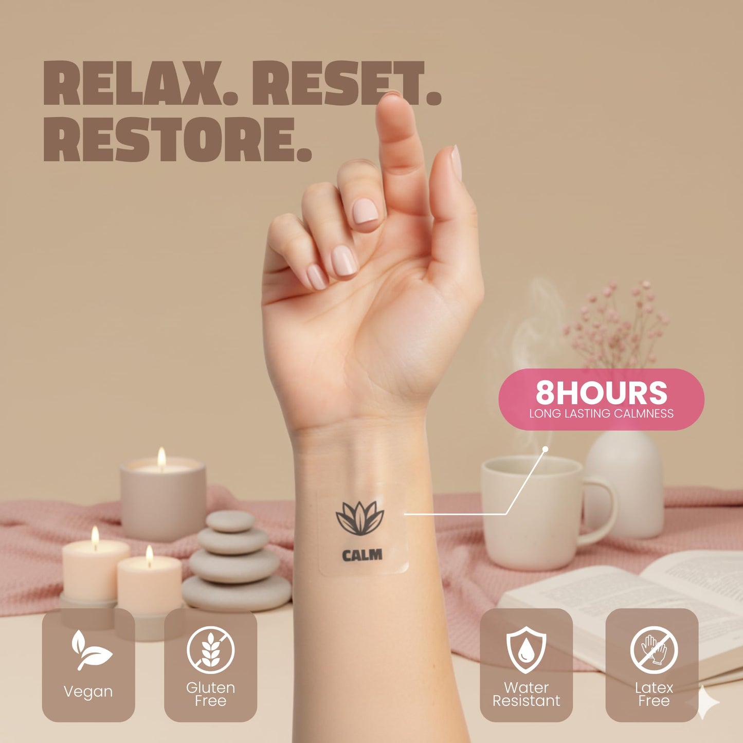 Discreet wearable wellness patch by Nectar Patches applied on the inner arm