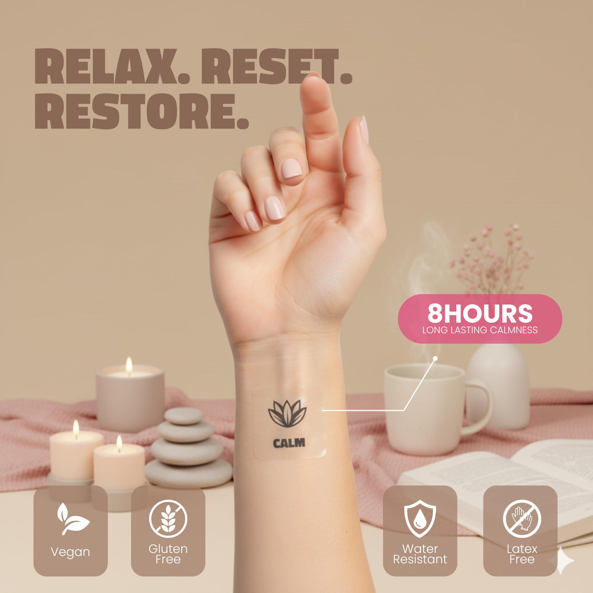 Discreet wearable wellness patch by Nectar Patches applied on the inner arm
