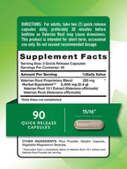 Nature's Truth traditional sleep support valerian root supplement facts and clean ingredient list