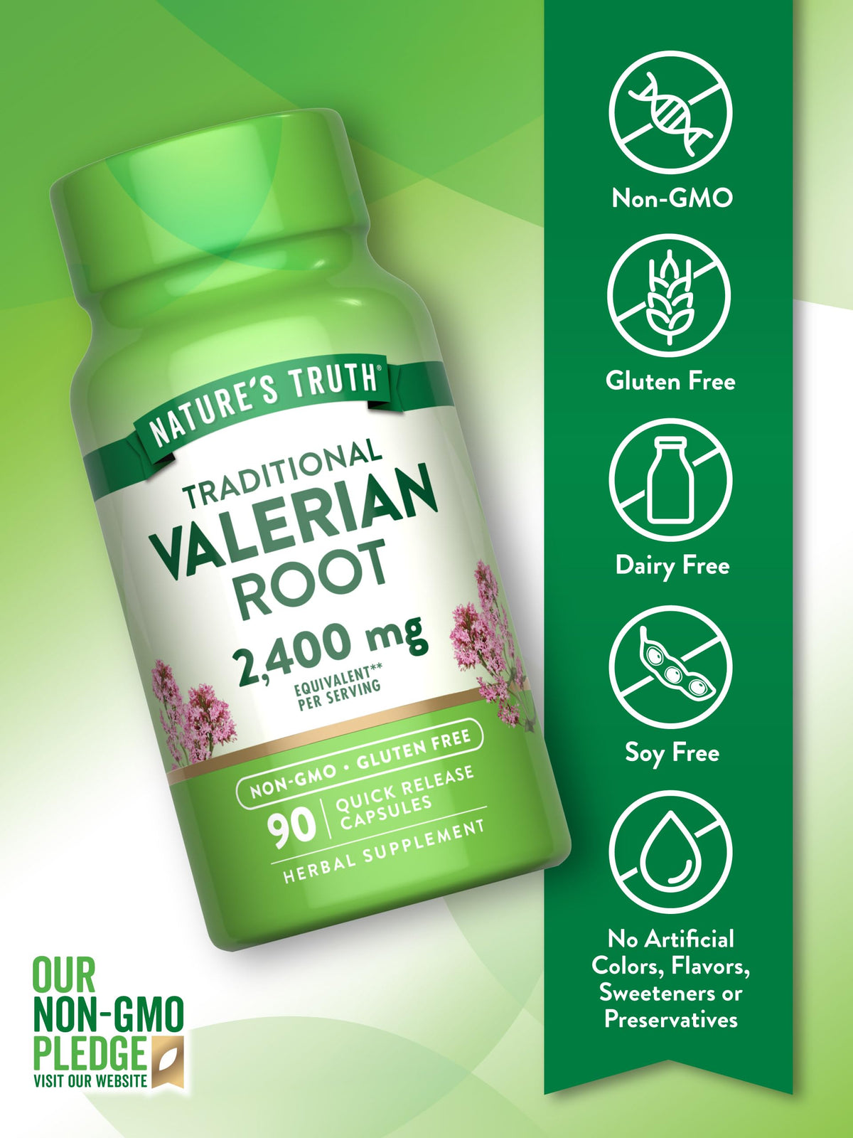 Authentic USA imported premium non GMO gluten free valerian root capsules for relaxation
