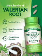 Rudra Retails imported valerian root 2400 milligrams ninety count bottle packaging view