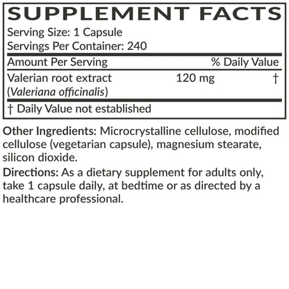 Premium imported packaging of Futurebiotics Valerian Root 1200mg for bedtime relaxation and sleep wellness.