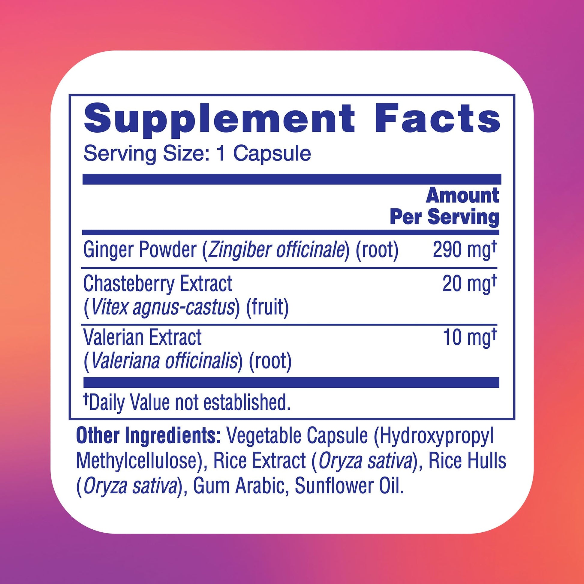 Midol natural botanical PMS comfort formula packaging side panel