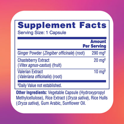 Midol natural botanical PMS comfort formula packaging side panel