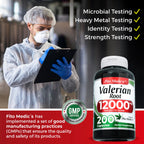 Authentic imported Fito Medics Lab Valerian Root packaging showcasing safety seals and manufacturing quality details.