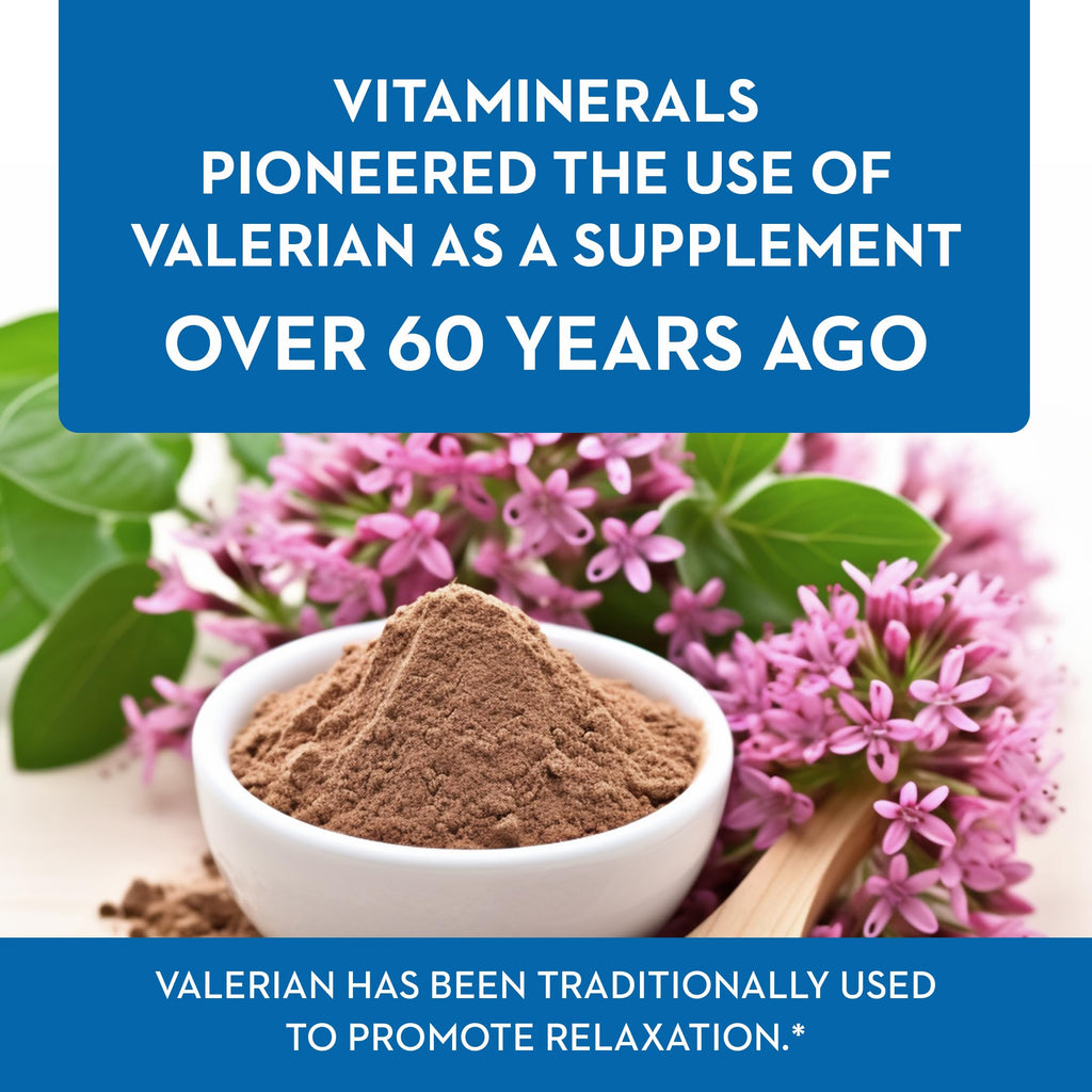 Vitaminerals 33 Plus Baldrian packaging showing extra strength relaxation support