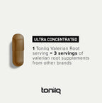 Authentic USA imported Toniiq Valerian Root packaging displaying certified manufacturing details