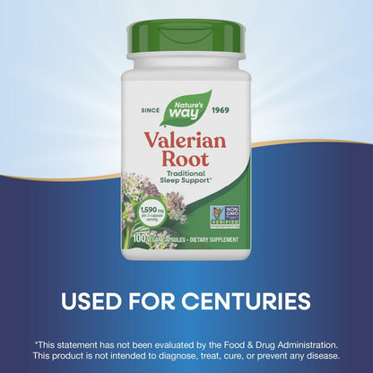 Authentic imported Nature's Way herbal sleep aid vegan capsules bottle displayed clearly