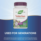 Side panel of Nature's Way Valerian showing the vegan certification and allergen-free product information.