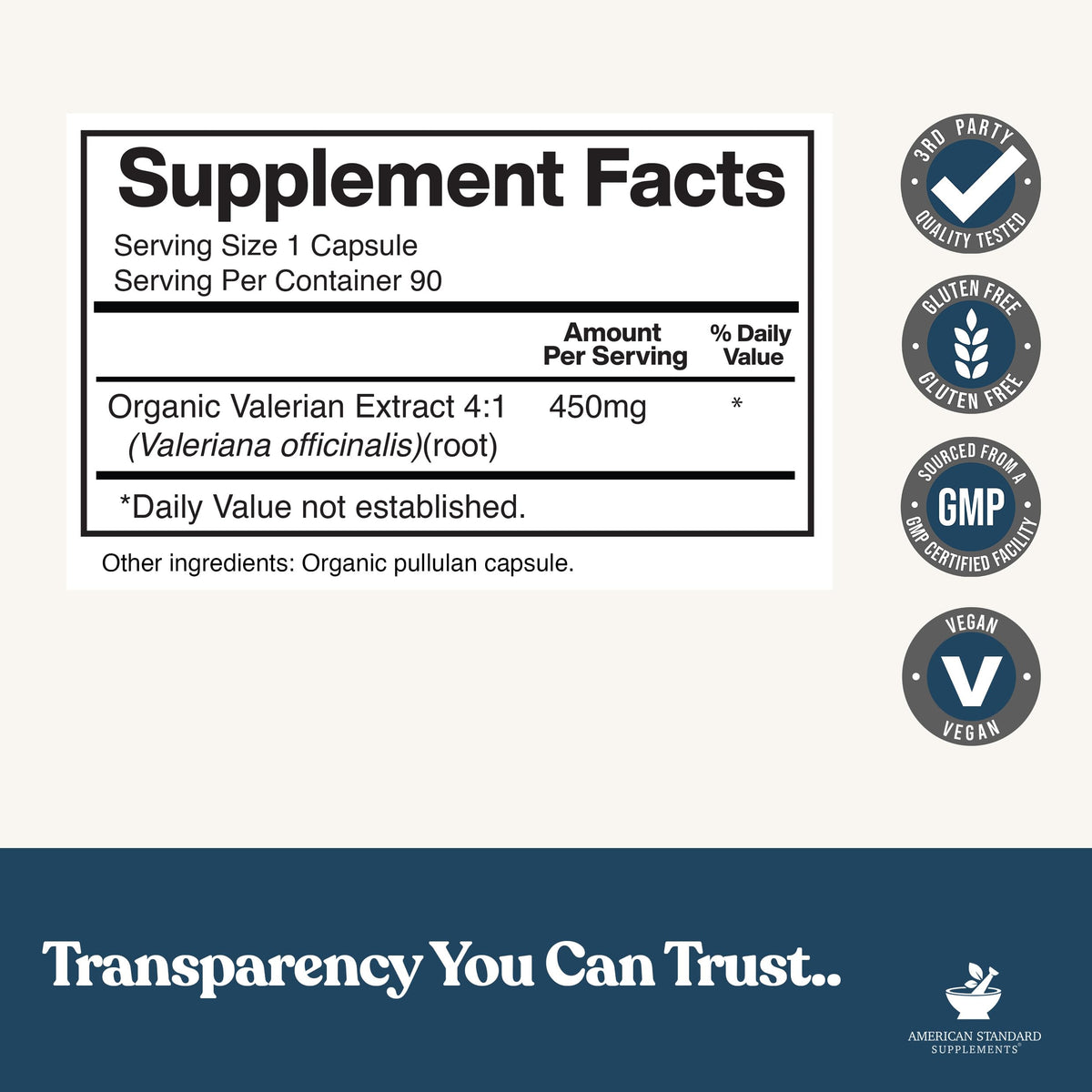 Back label of natural sleep aid veggie capsules highlighting gluten-free, vegan, and non-GMO product features.