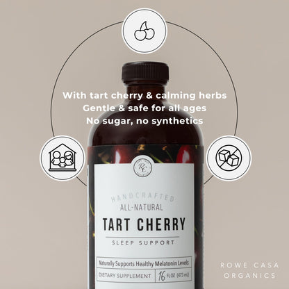 Rowe Casa Organics Tart Cherry liquid sleep aid nutritional facts label