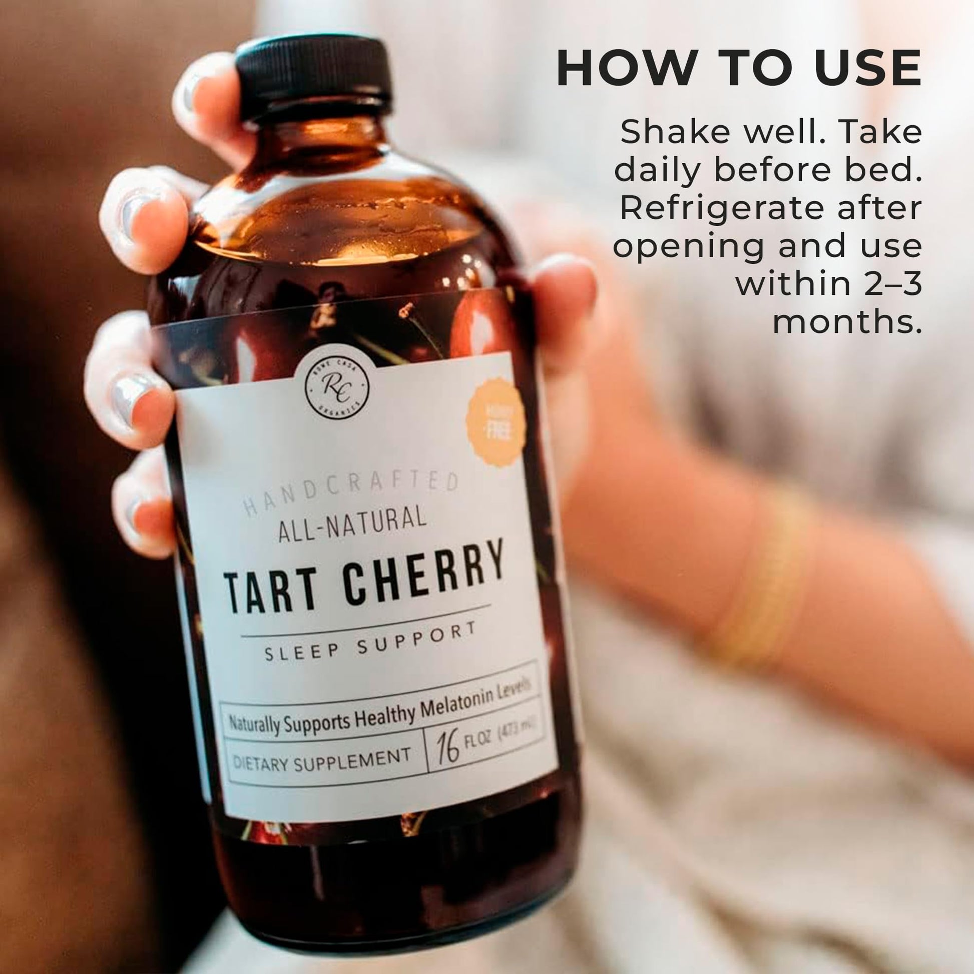 Rowe Casa Organics Valerian Root and Tart Cherry juice extract liquid formula