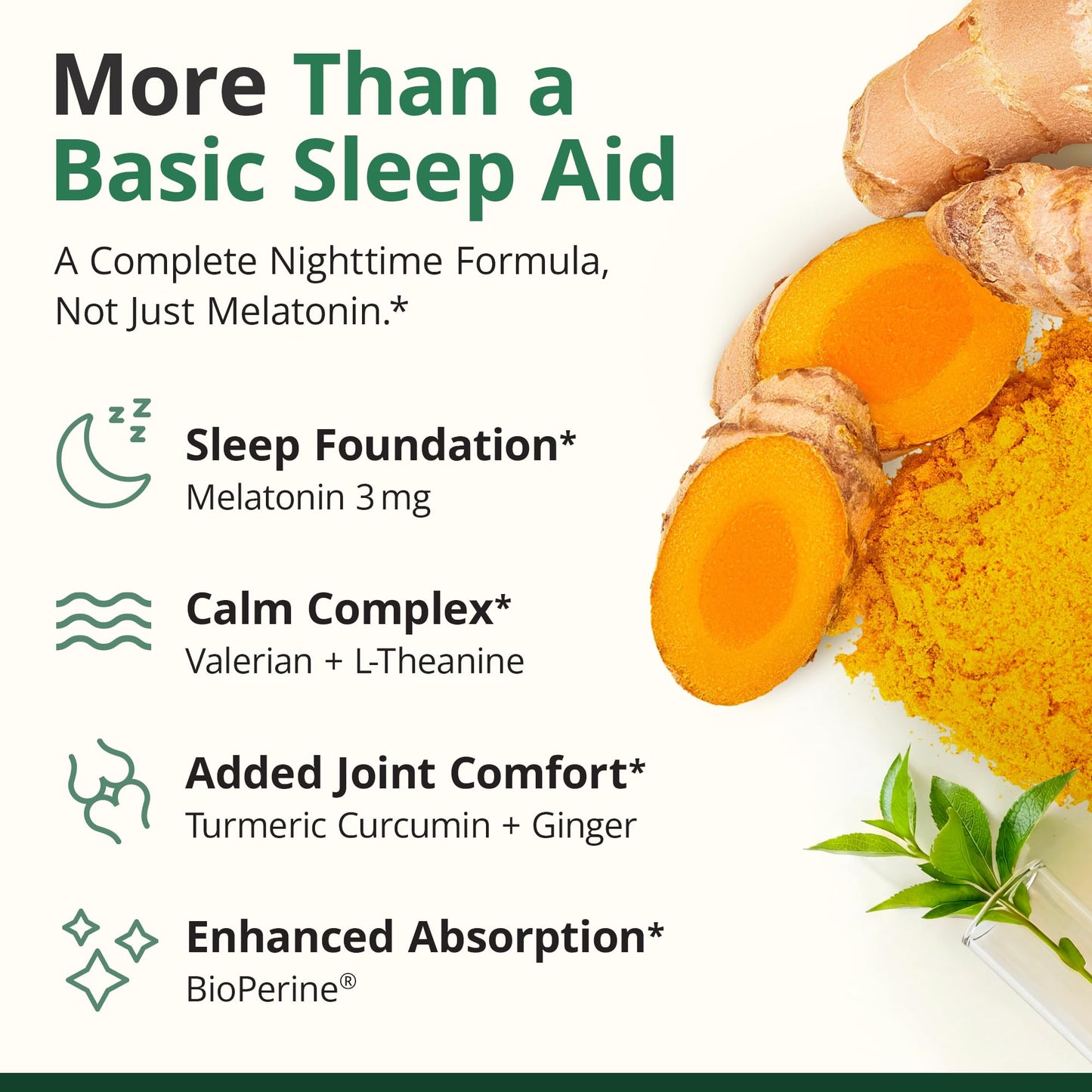 Authentic USA imported Vimerson Health sleep and joint comfort supplement bottle side panel details