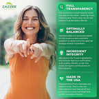 Zazzee organic sleep extract packaging showing non-GMO and gluten-free seals.