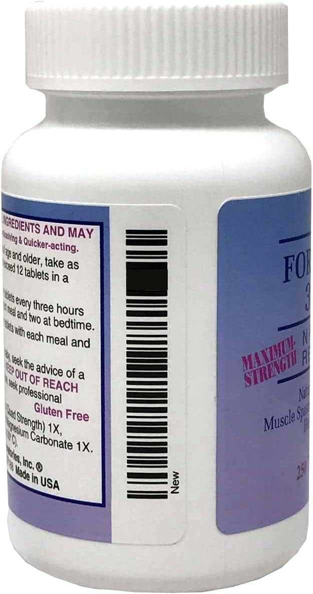 Natural homeopathic muscle relaxant tablets out of the bottle for tension relief