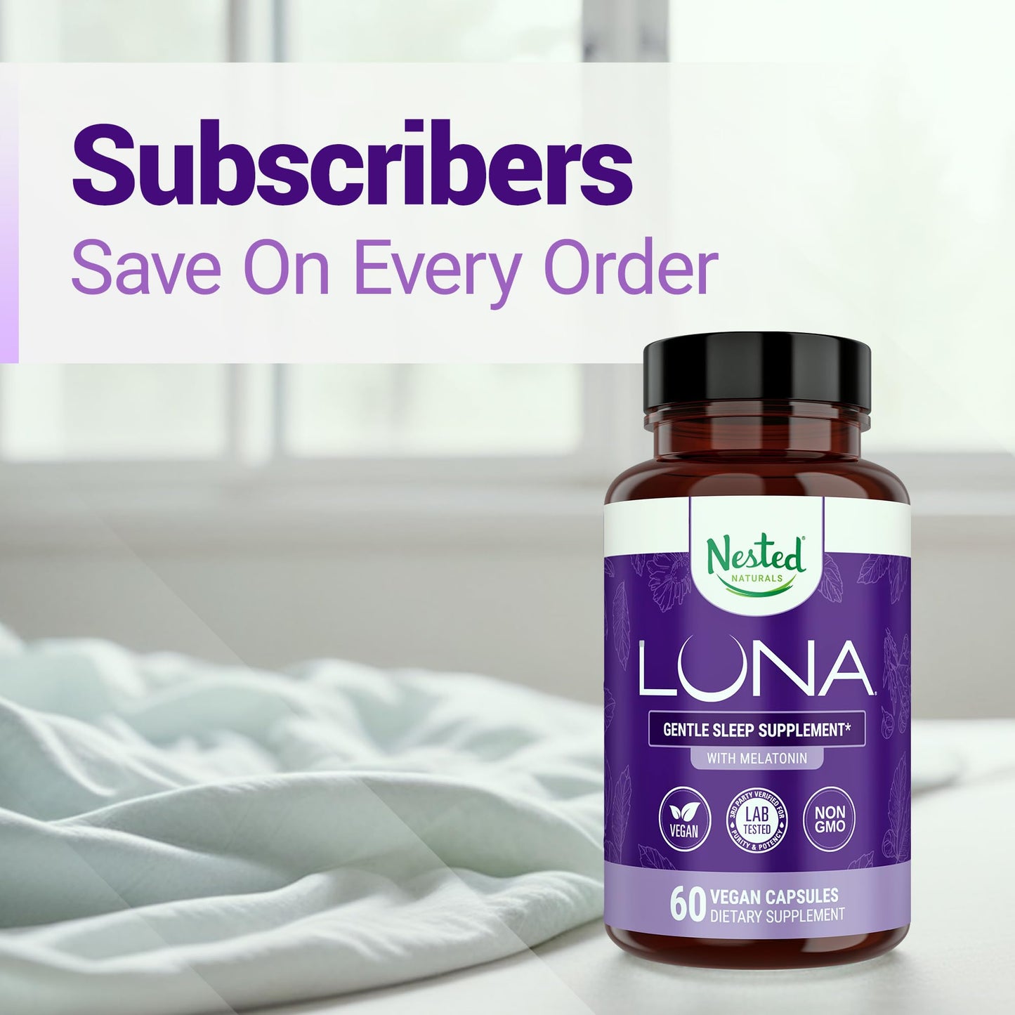 Nested Naturals Luna adult bedtime support 60 count container