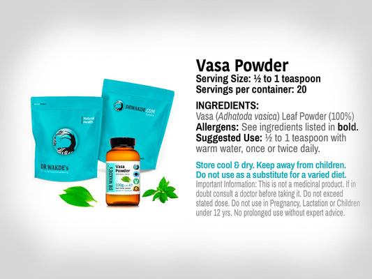 Dr Wakdes Ayurvedic Adulasa powder label details