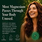 Close up view of authentic Plus Ultra Magplus sixty capsules bottle highlighting the liposomal delivery system benefit.