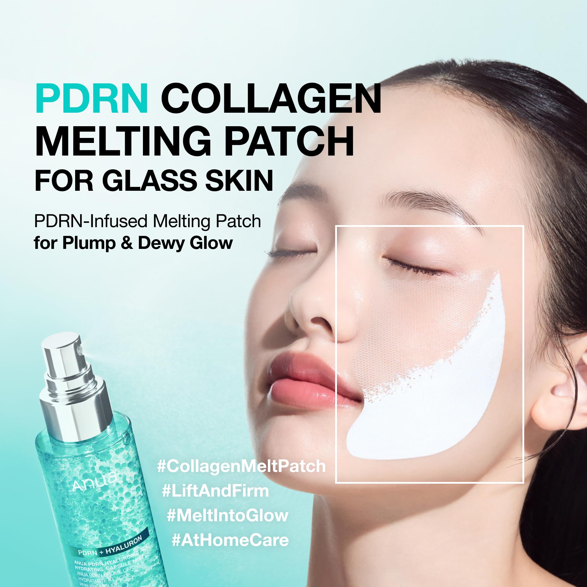 Close-up of the ultra-thin dissolving Korean skincare patches for smile lines.