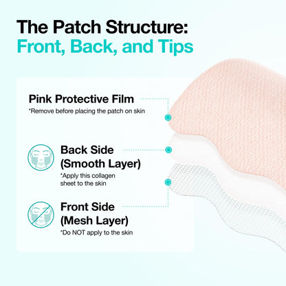 Inside view of the authentic Anua imported collagen patch container showing individual sheets.