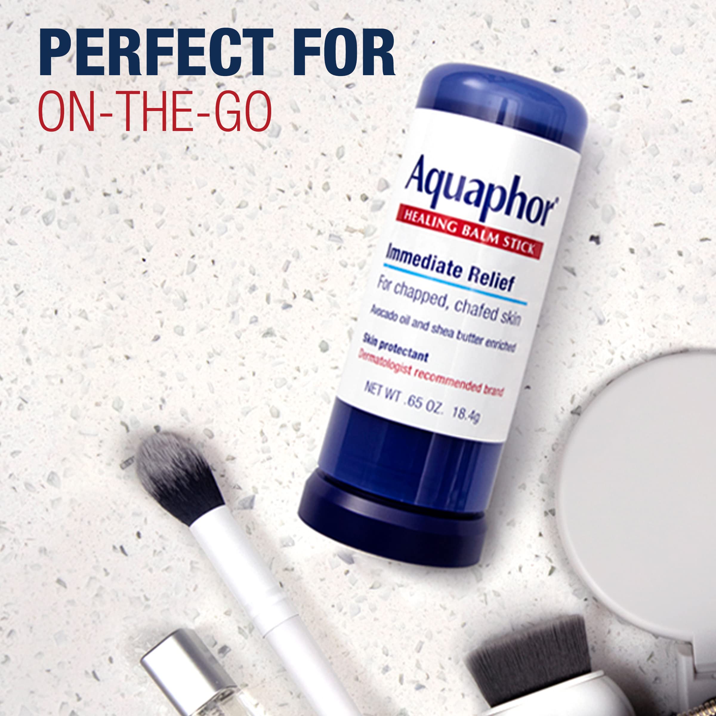 USA imported Aquaphor healing stick for dry lips and chapped cheeks.