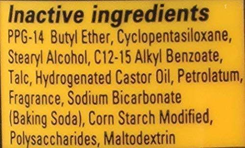Arm And Hammer powder fresh scent deodorant label details
