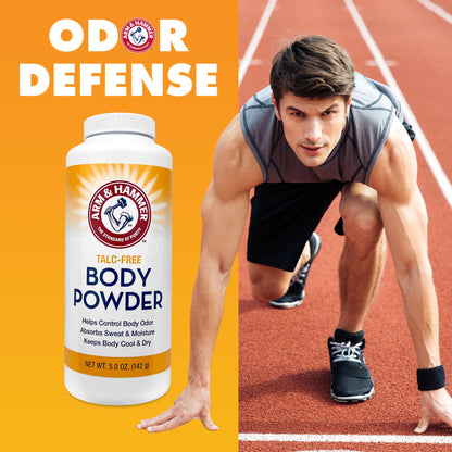 The complete three pack bundle of Arm And Hammer talc free powder standing upright.