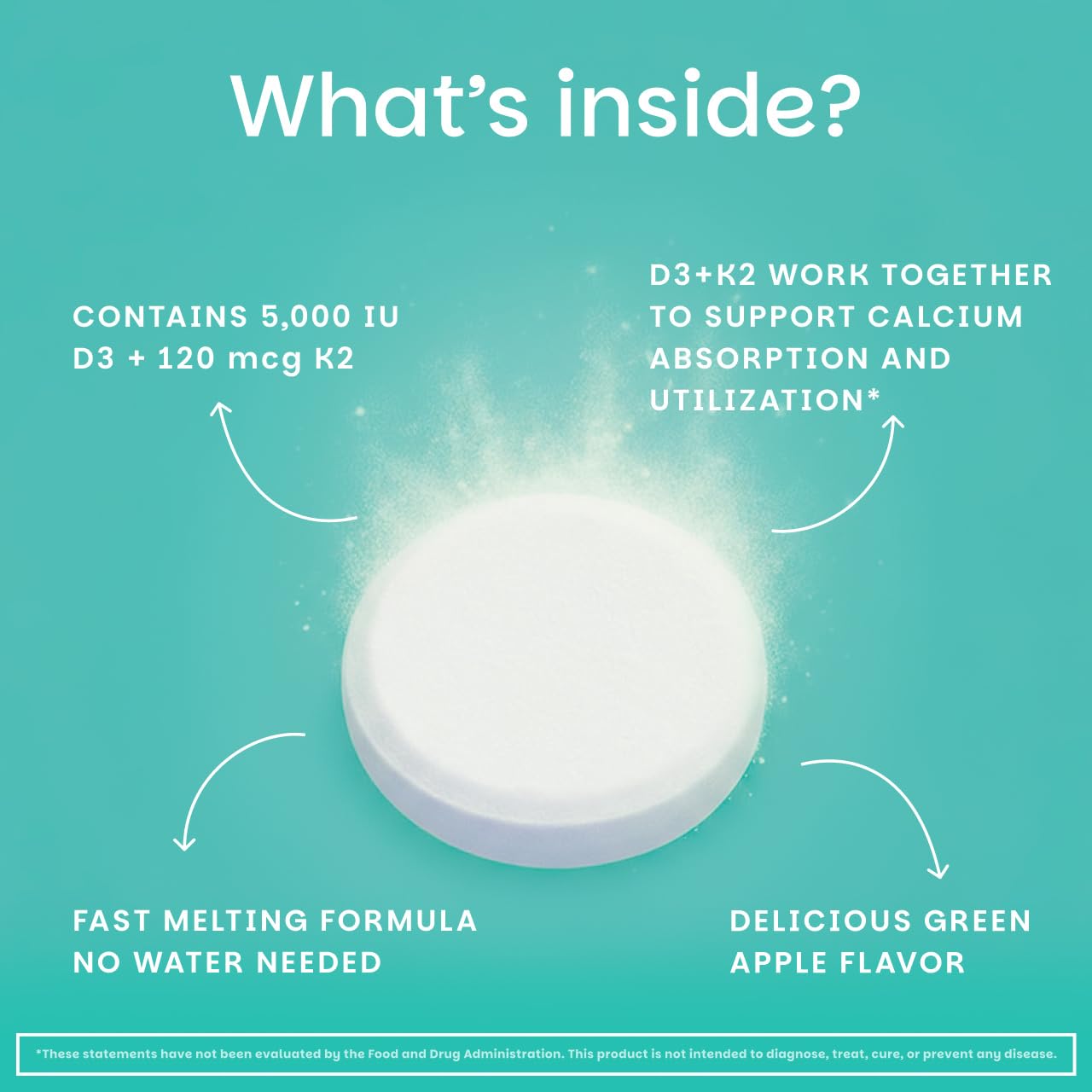 EZ Melts vegan cholecalciferol and menaquinone-7 daily dosage directions