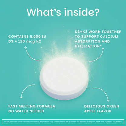 EZ Melts vegan cholecalciferol and menaquinone-7 daily dosage directions